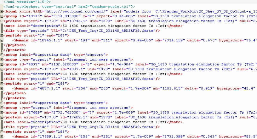 Example X!Tandem XML Results File