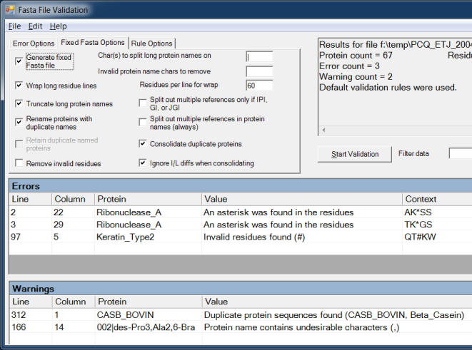 FASTA File Validation